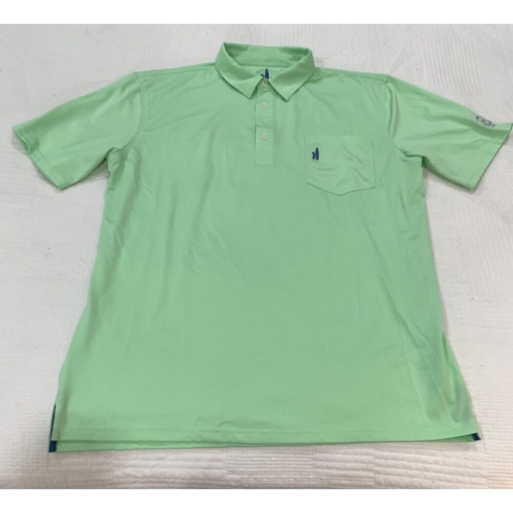 Johnnie-O PrepFormance Polo Shirt Men XL Lime Green Short Sleeve Golf Top Pocket